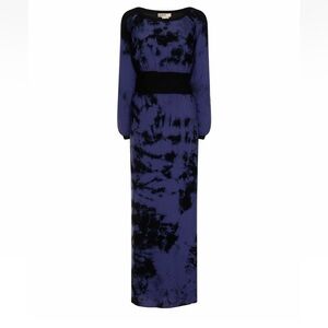 Alice’s Pig Bella Batik Long Sleeve Maxi Dress in Navy and Black